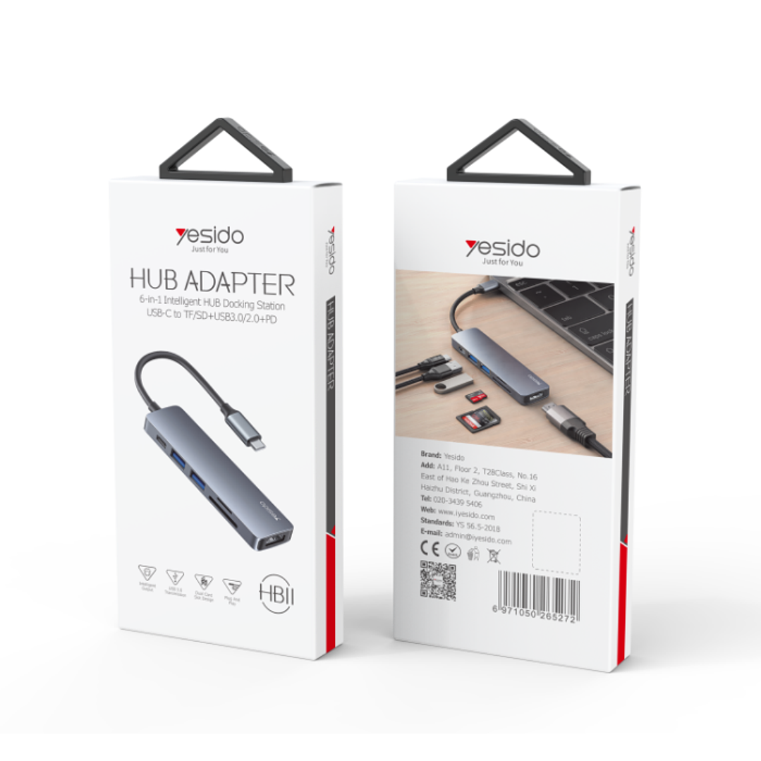 Yesido HB11 6 IN 1 Type C Hub  5