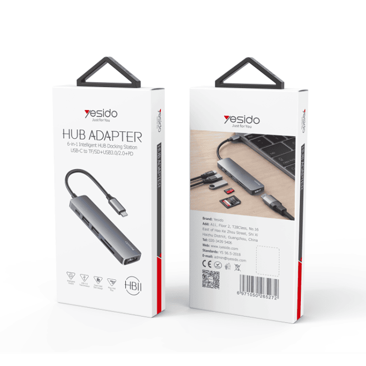 Yesido HB11 6 IN 1 Type C Hub  5