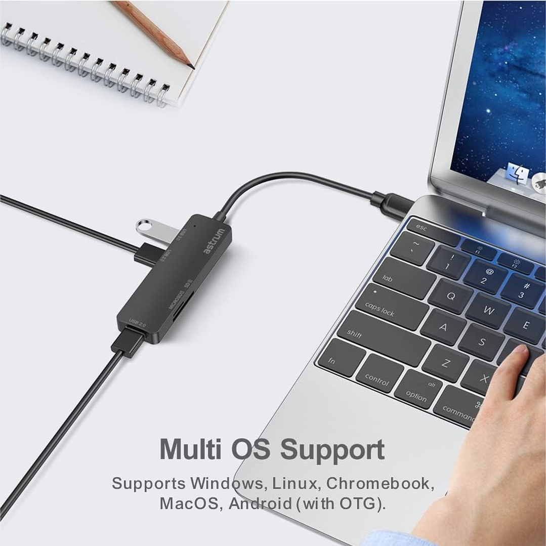Astrum UH030 USB C to USB-A Multiport & Card Reader Hub  8