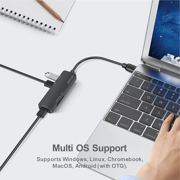 Astrum UH030 USB C to USB-A Multiport & Card Reader Hub  8