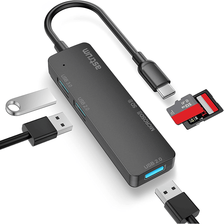 Astrum UH030 USB C to USB-A Multiport & Card Reader Hub  3