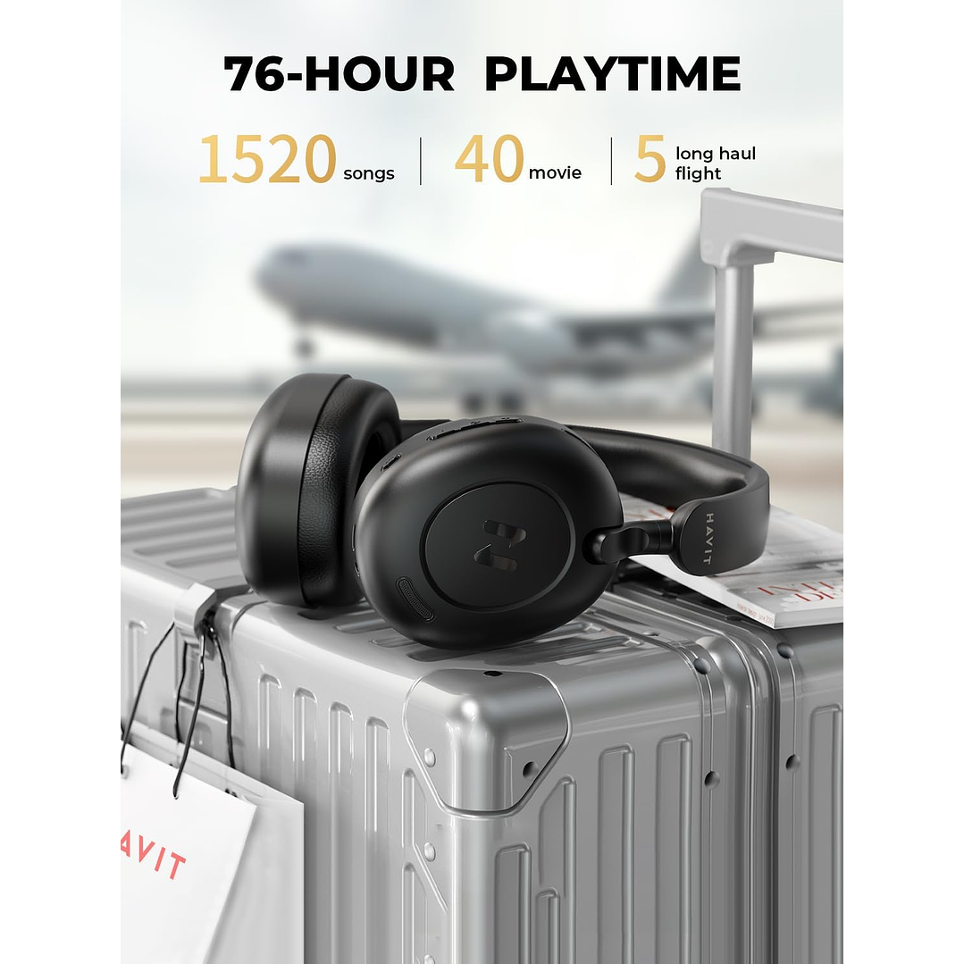 Havit H655BT Hybrid Active Noise Cancelling Wireless Headphones 2