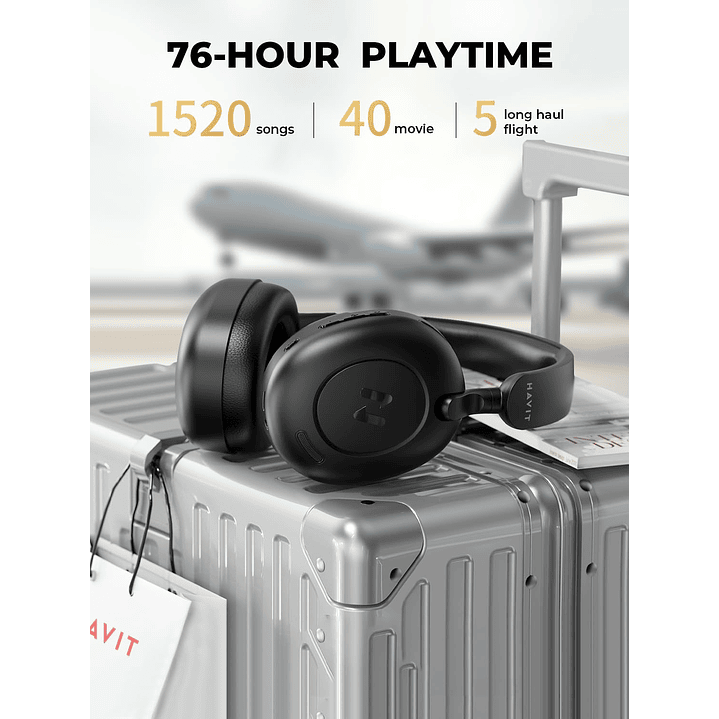 Havit H655BT Hybrid Active Noise Cancelling Wireless Headphones 2