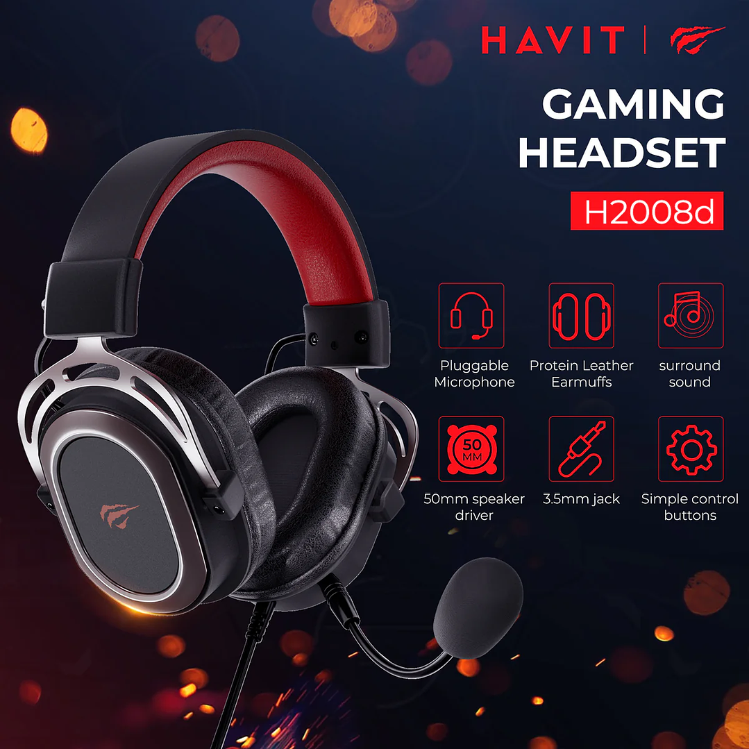 Havit H2008D Wired Gaming Headphones  5