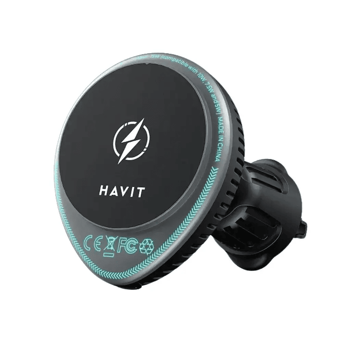 Havit - Car Holder with Wireless Charging (W3036) - with Cooler, for Air Vent, 15W - Black 1