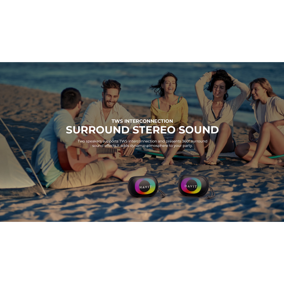 Havit SK885BT Colorful RGB Light Wireless Waterproof Speaker 5