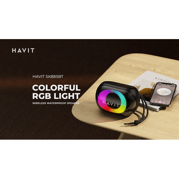Havit SK885BT Colorful RGB Light Wireless Waterproof Speaker 7