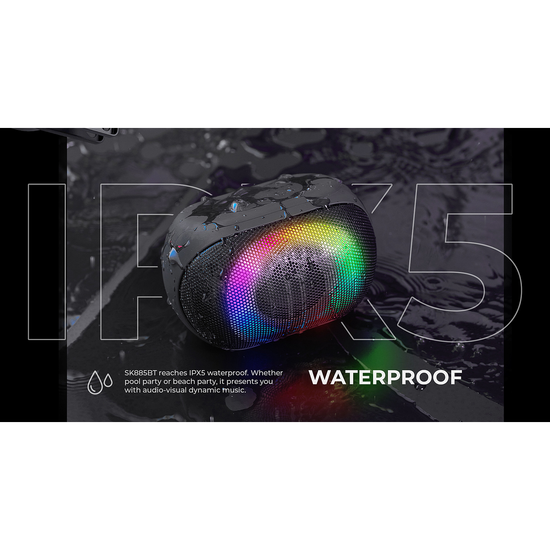 Havit SK885BT Colorful RGB Light Wireless Waterproof Speaker 8