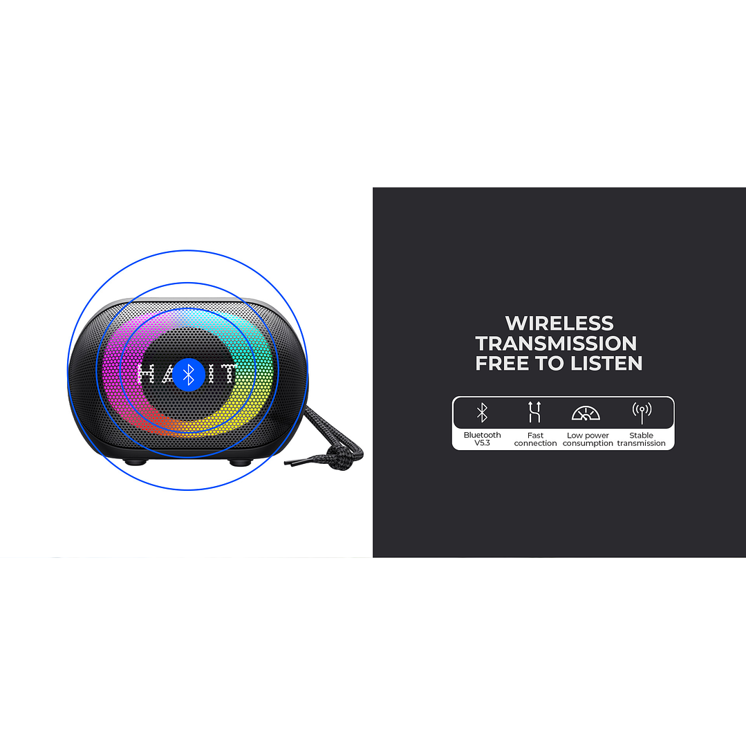 Havit SK885BT Colorful RGB Light Wireless Waterproof Speaker 9
