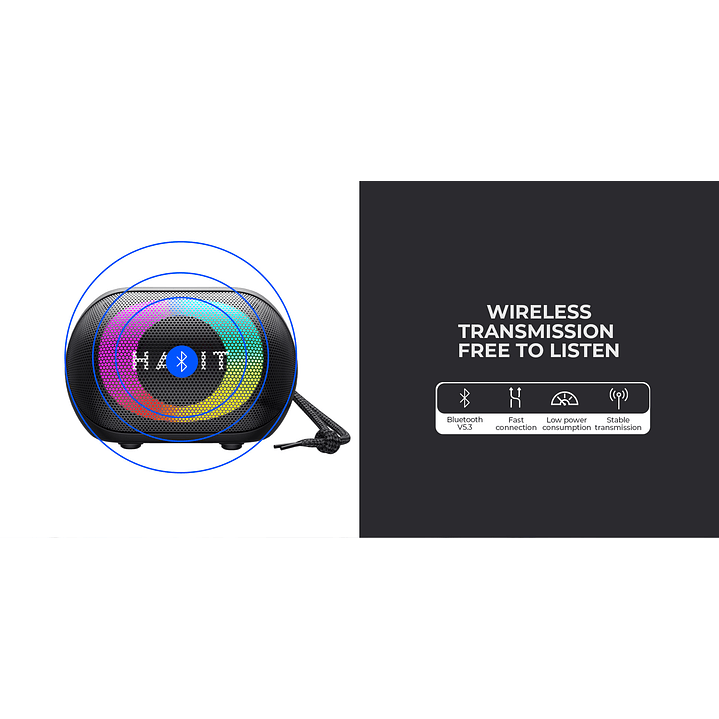 Havit SK885BT Colorful RGB Light Wireless Waterproof Speaker 9
