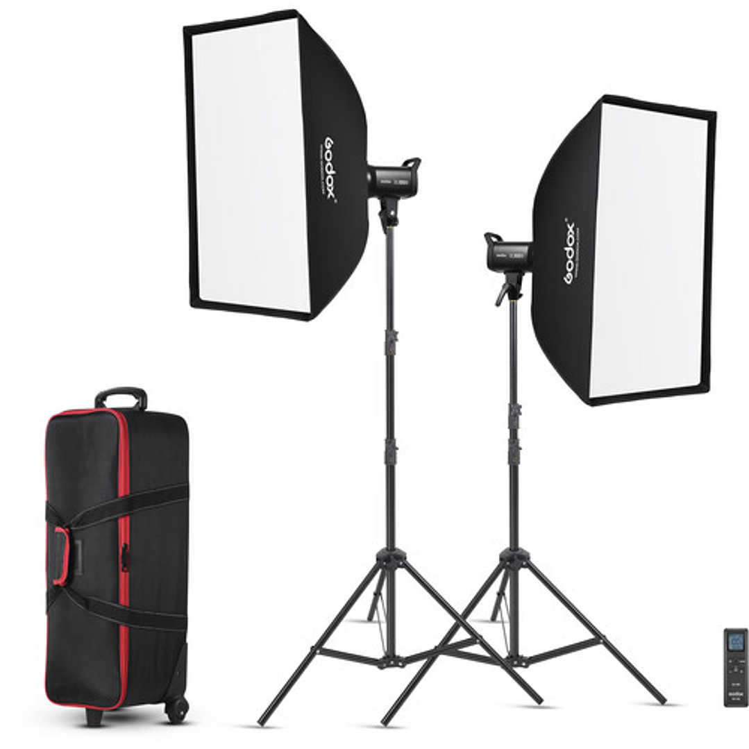 Godox SL100D 2-Light Kit with Softboxes and Case 1