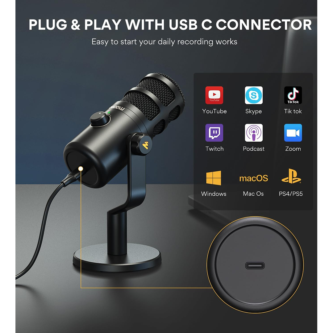 Maono PD100U Microfone USB dinâmico 3