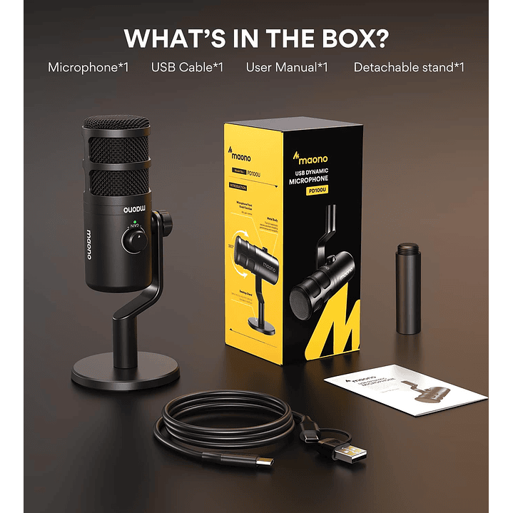 Maono PD100U Microfone USB dinâmico 9