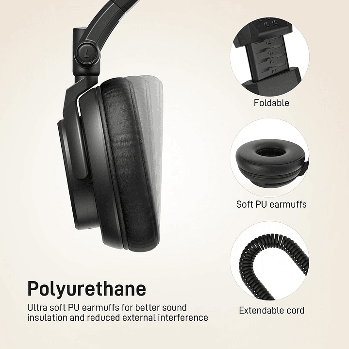 MAONO AU-MH601 50MM Drivers Fones de ouvido de estúdio 4