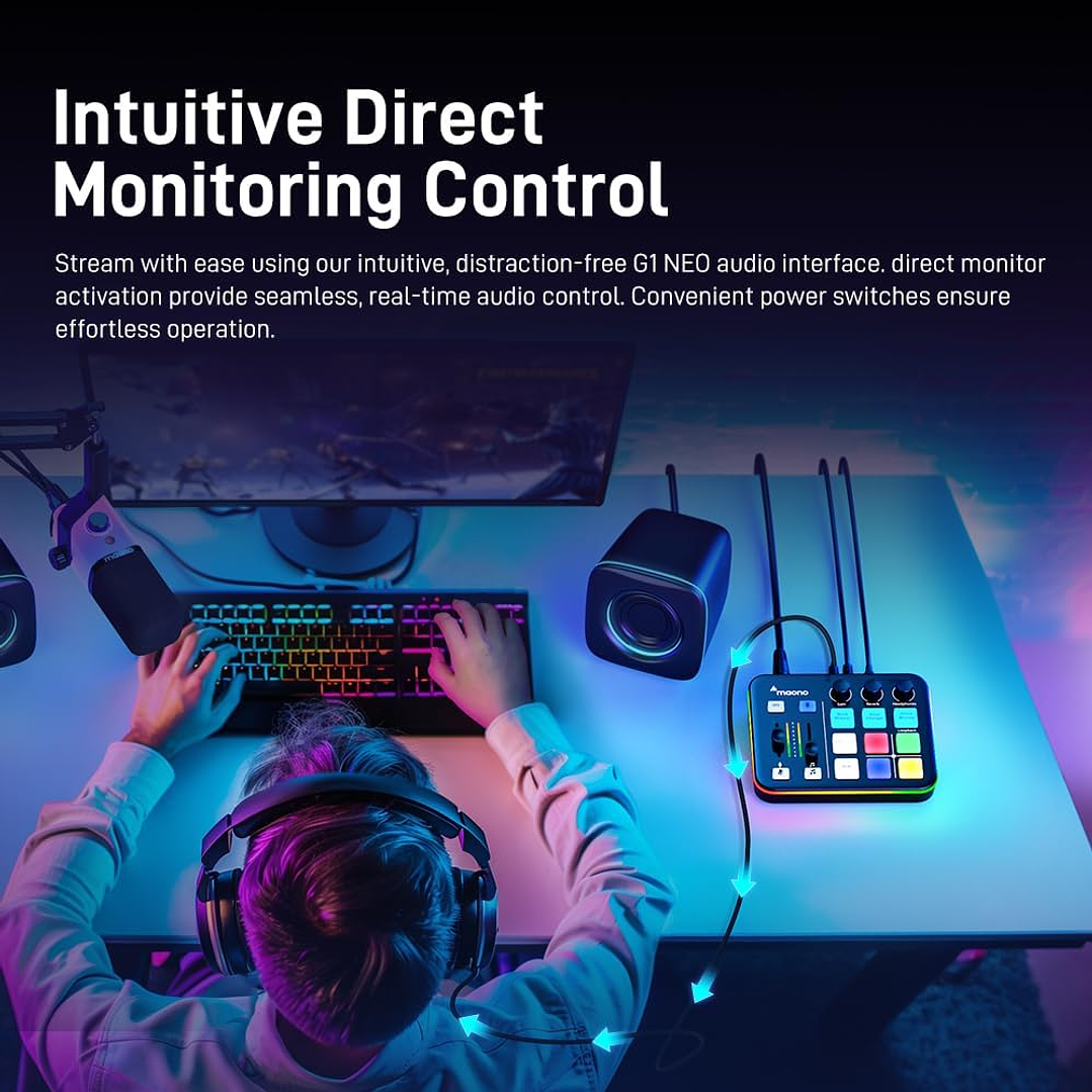 Maono Caster G1 NEO Mesa de Som para Streaming de Jogos 6