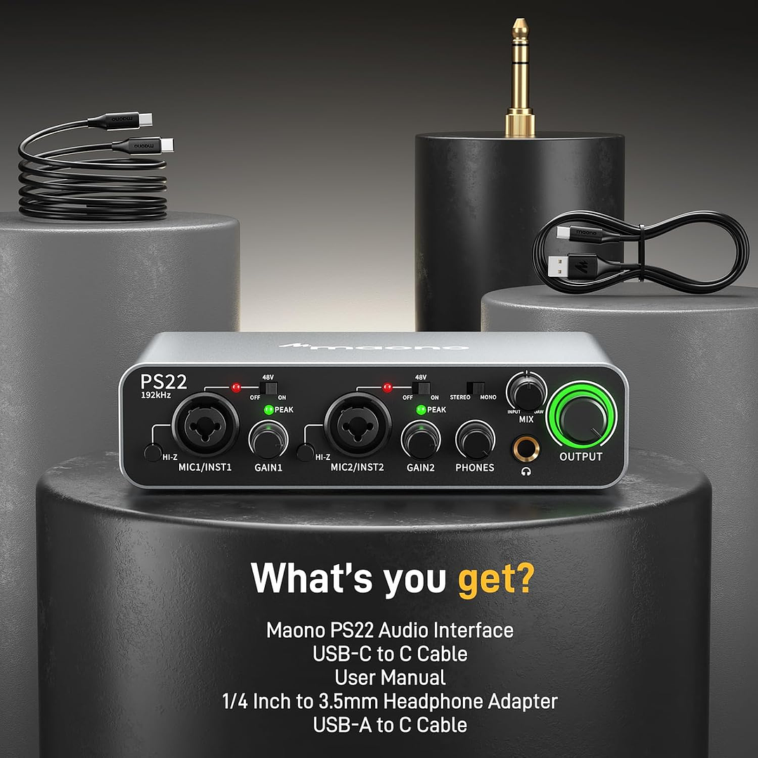 Maono PS-22 Interface de áudio 3