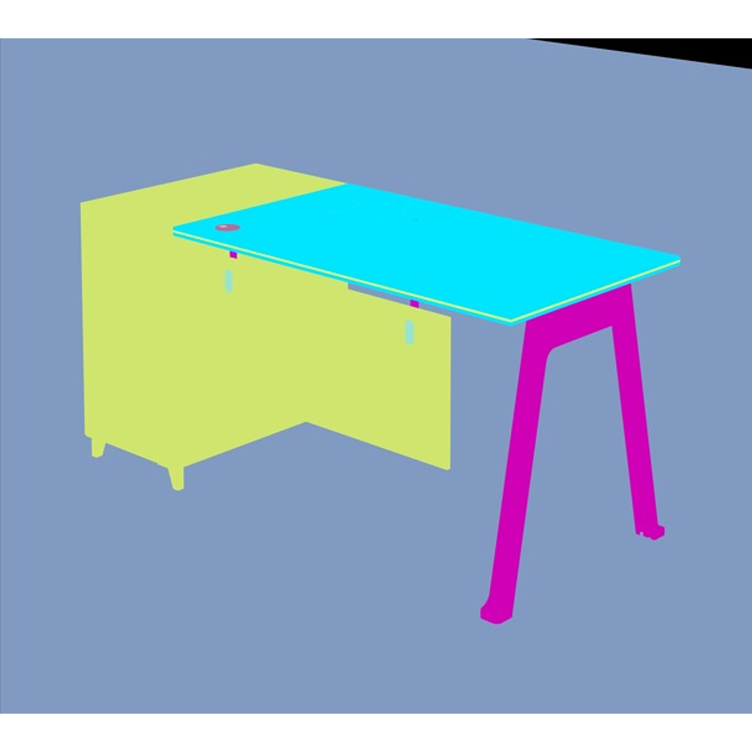 Secretária TR-252 E1 Melamine 25mm Desktop 3