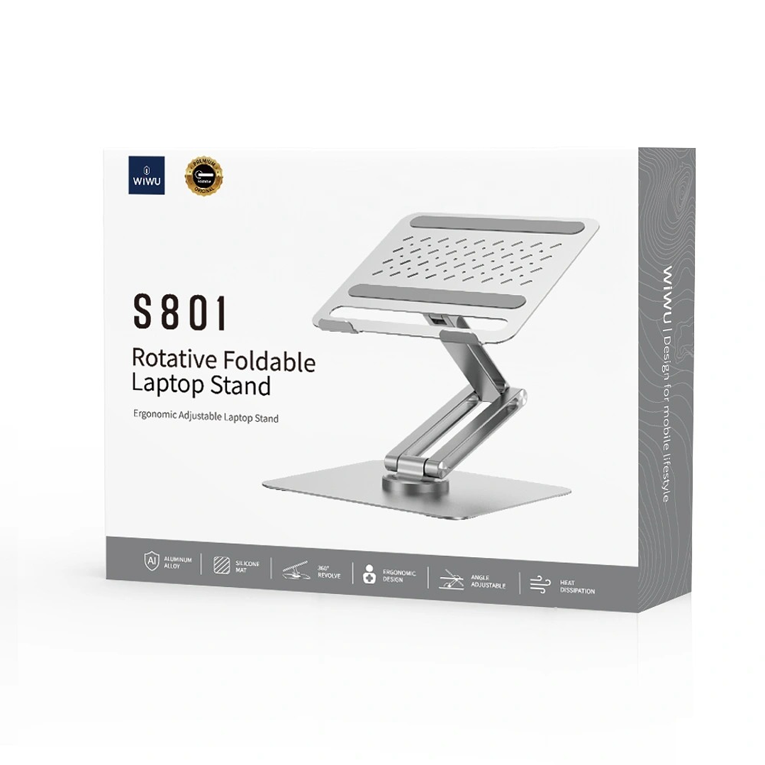 Suporte Ergonômico Para Laptop Em Liga De Alumínio WiWU S801 Giratório Ajustável 4