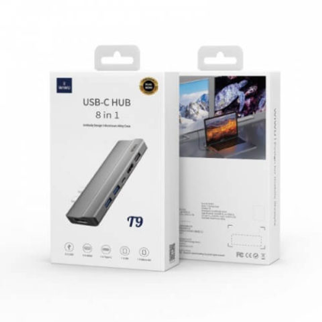 WIWU T9 8 In 1 USB-C Hub Aluminum Alloy Case 4