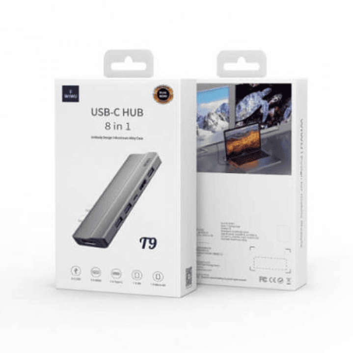 WIWU T9 8 In 1 USB-C Hub Aluminum Alloy Case 4