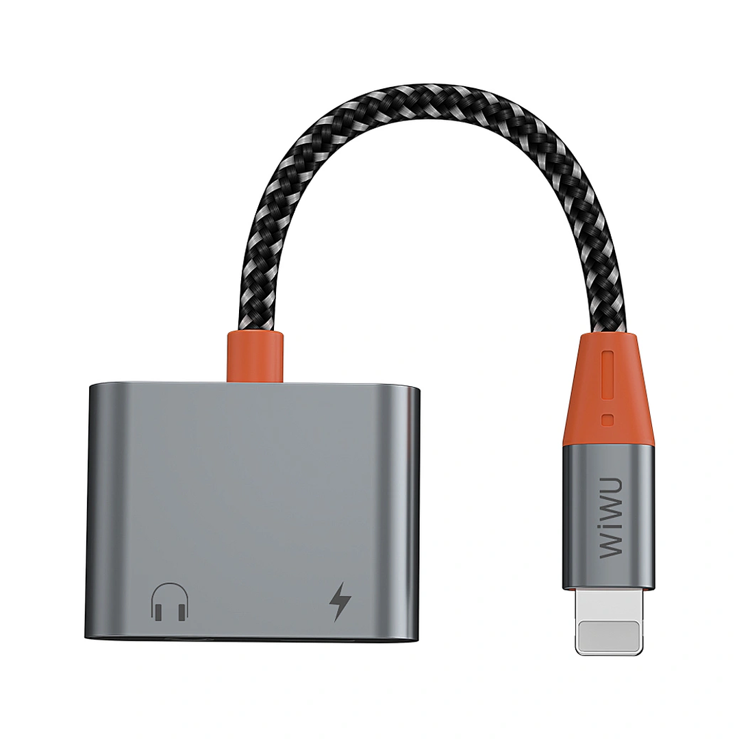 WIWU Audio adapter LT07 Lightning to lightning for charging and 3.5mm audio 2