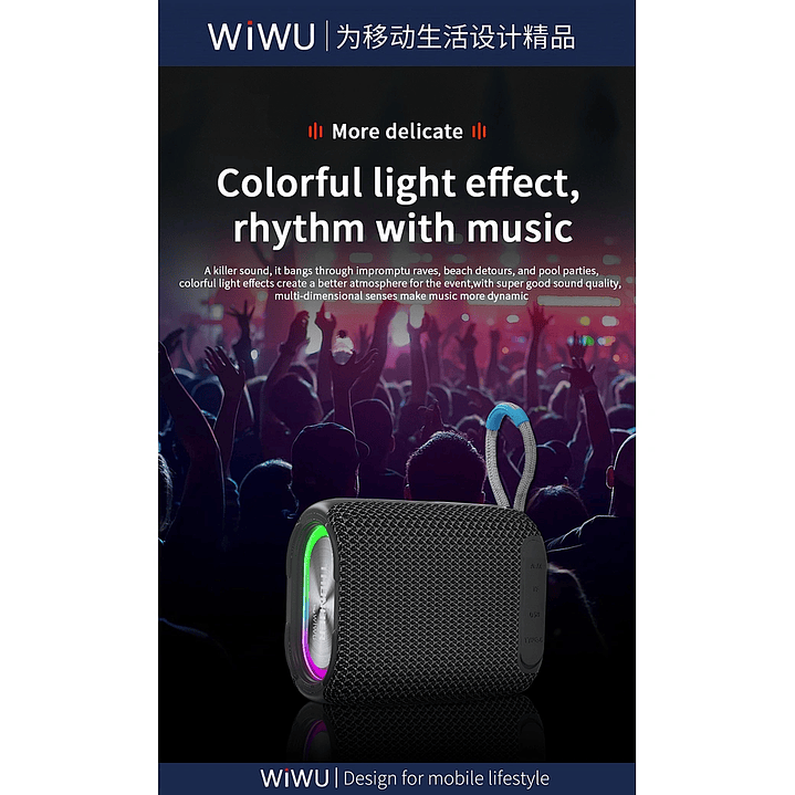 WiWU Thunder Wireless Speaker Portable Premium Audio Speaker P26 6