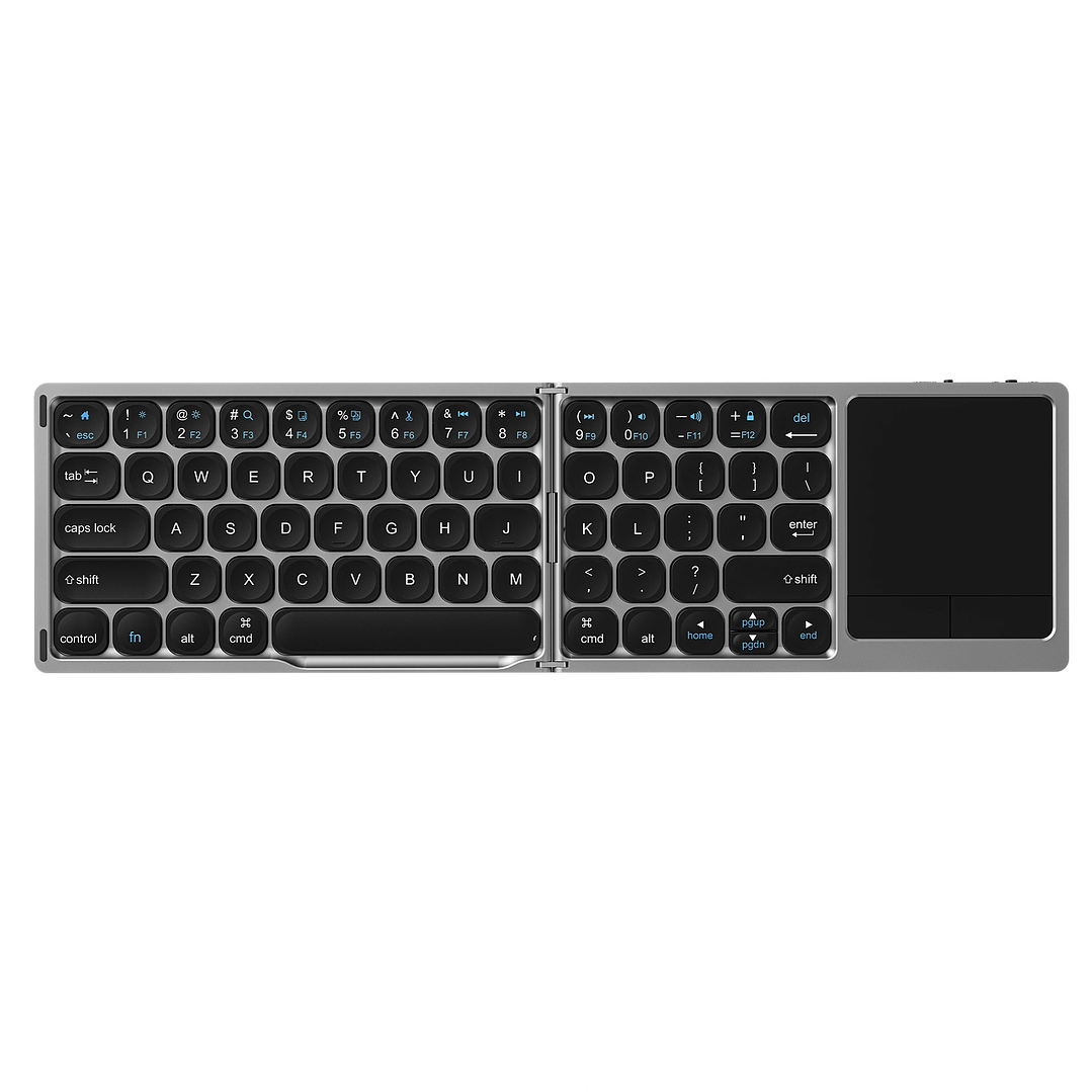 WIWU Wireless Laptop Keyboard 81 keys portable Foldable PC tablet keyboard aluminum alloy keyboard with touch pad FMK-04 3