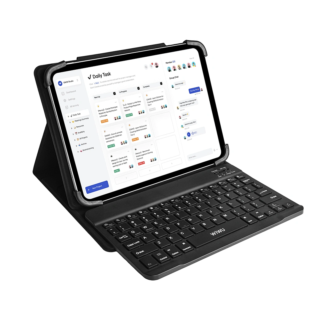 WIWU Universal Tablet Keyboard with Protective Case W-UK001BLK9 4