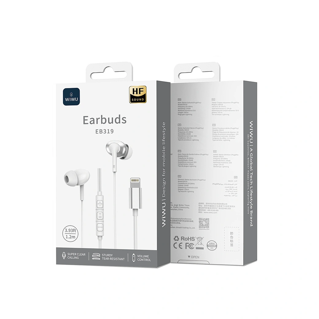 WIWU Lightning Stereo Wired Earbuds EB319 2