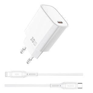 WIWU 20W Essen GaN Fast Charger+Cable Combo set Wi-G007 C-L