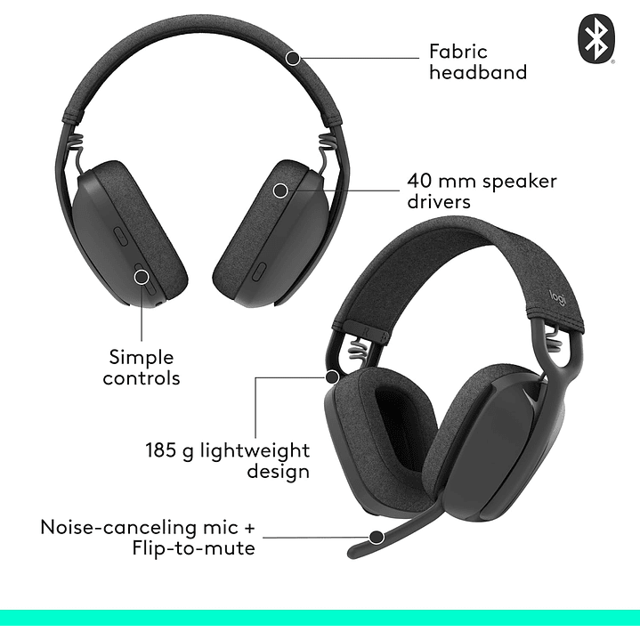 Logitech Zone Vibe Wireless Headset  8
