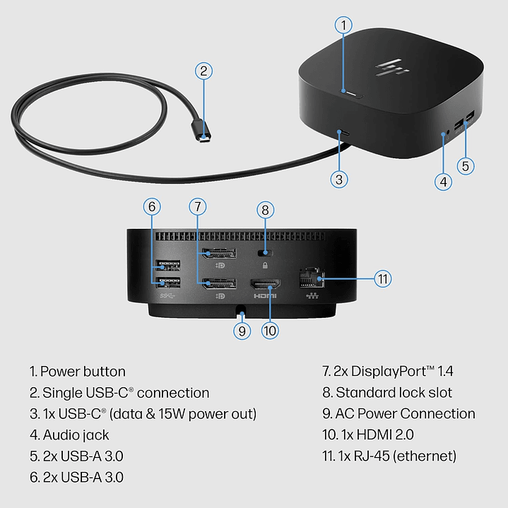 HP G5 USB-C Docking Station 10