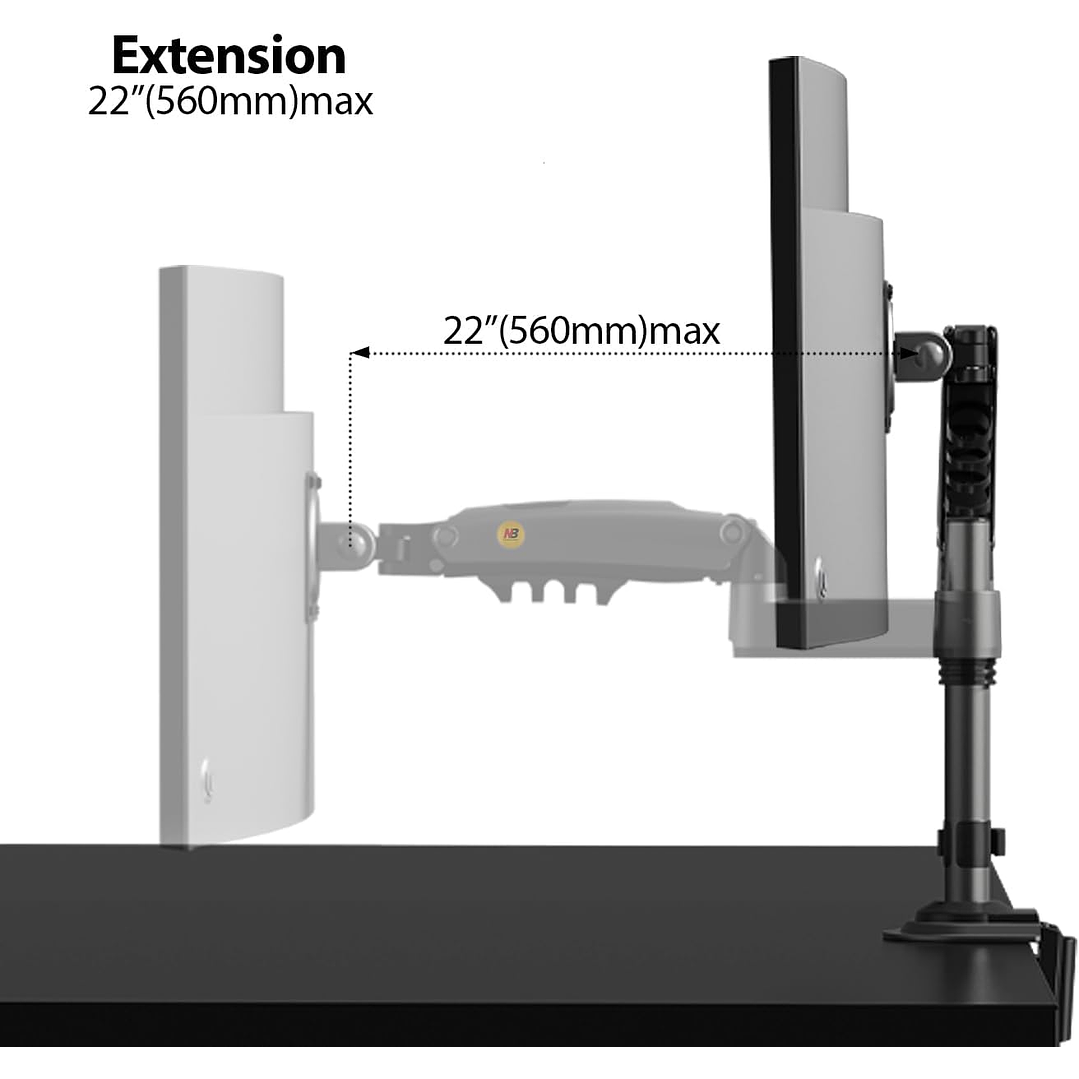 North Bayou - Single Arm Mount For 22″-35″ Monitors (H100) 3