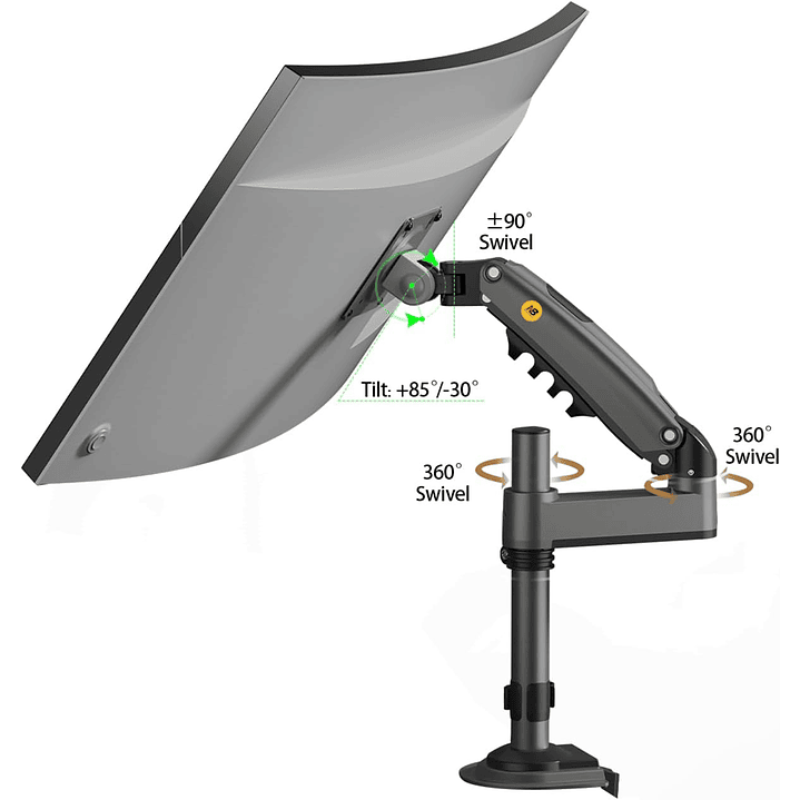 North Bayou - Single Arm Mount For 22″-35″ Monitors (H100) 5