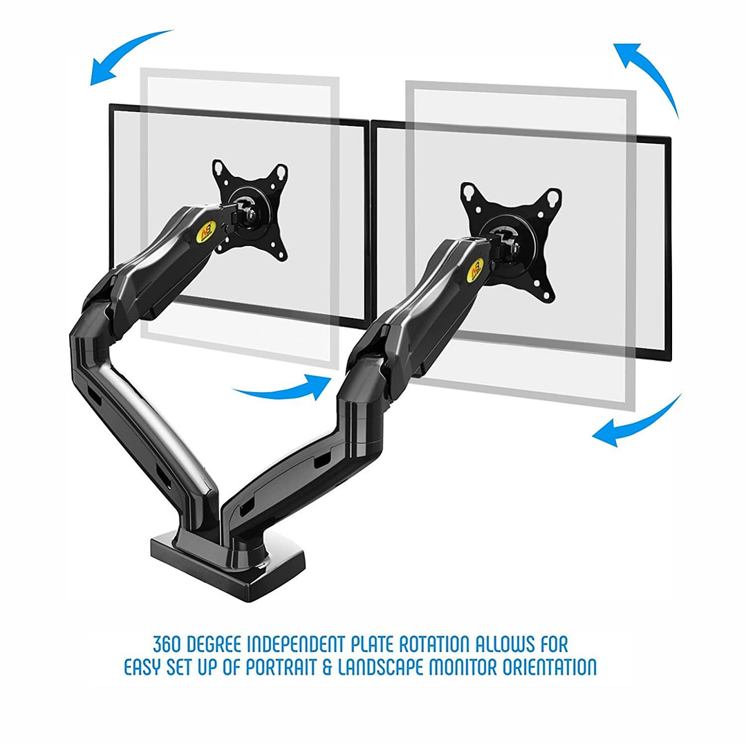 North Bayou - Dual Arm Mount For 17″- 27″ Monitors (F160) 5