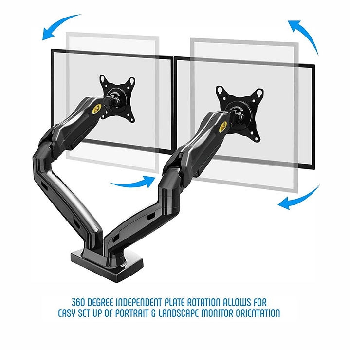 North Bayou - Dual Arm Mount For 17″- 27″ Monitors (F160) 5