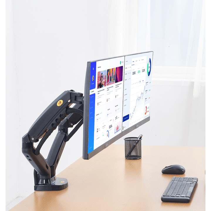 North Bayou - Dual Arm Mount For 17″- 27″ Monitors (F160) 6