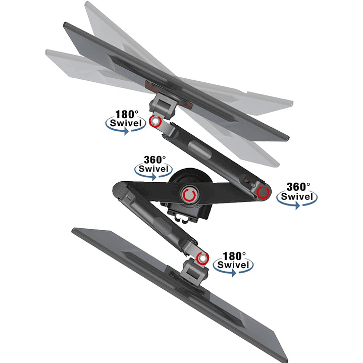 North Bayou - Dual Arm Mount For 17″- 27″ Monitors (H180) 5