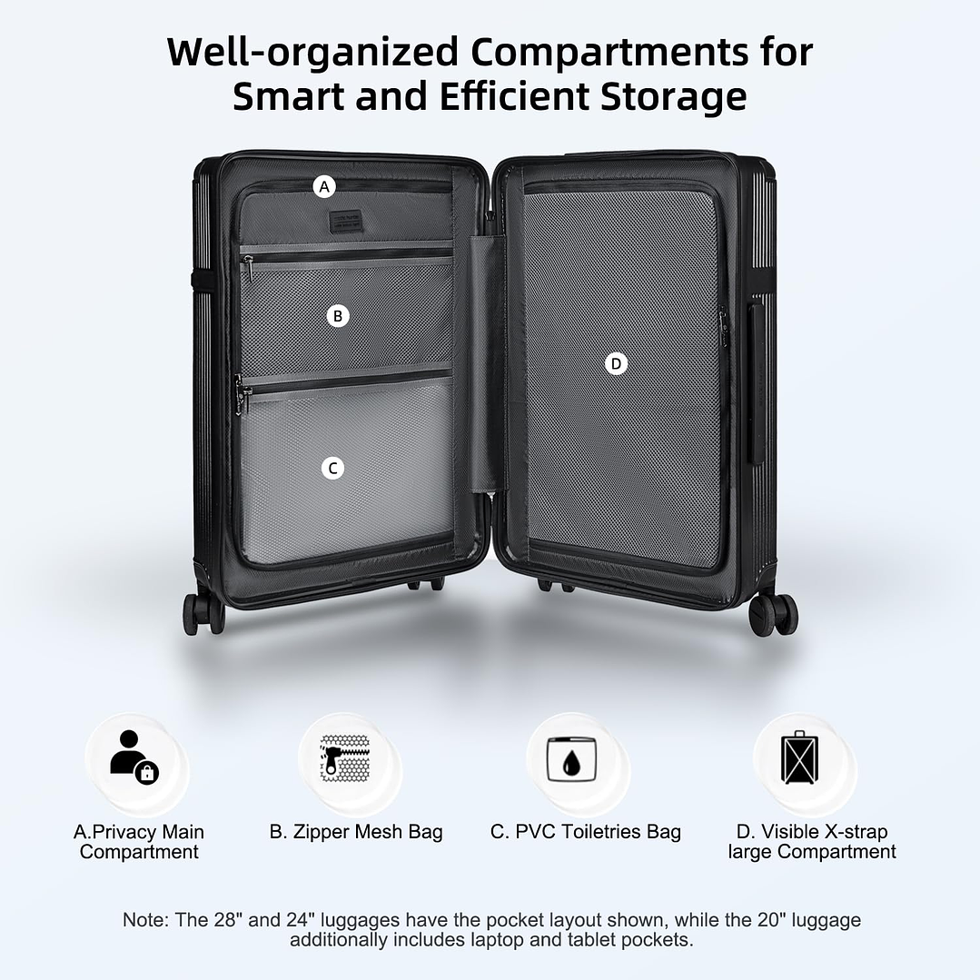  Arctic Hunter 3-Piece Luggage Set - 20