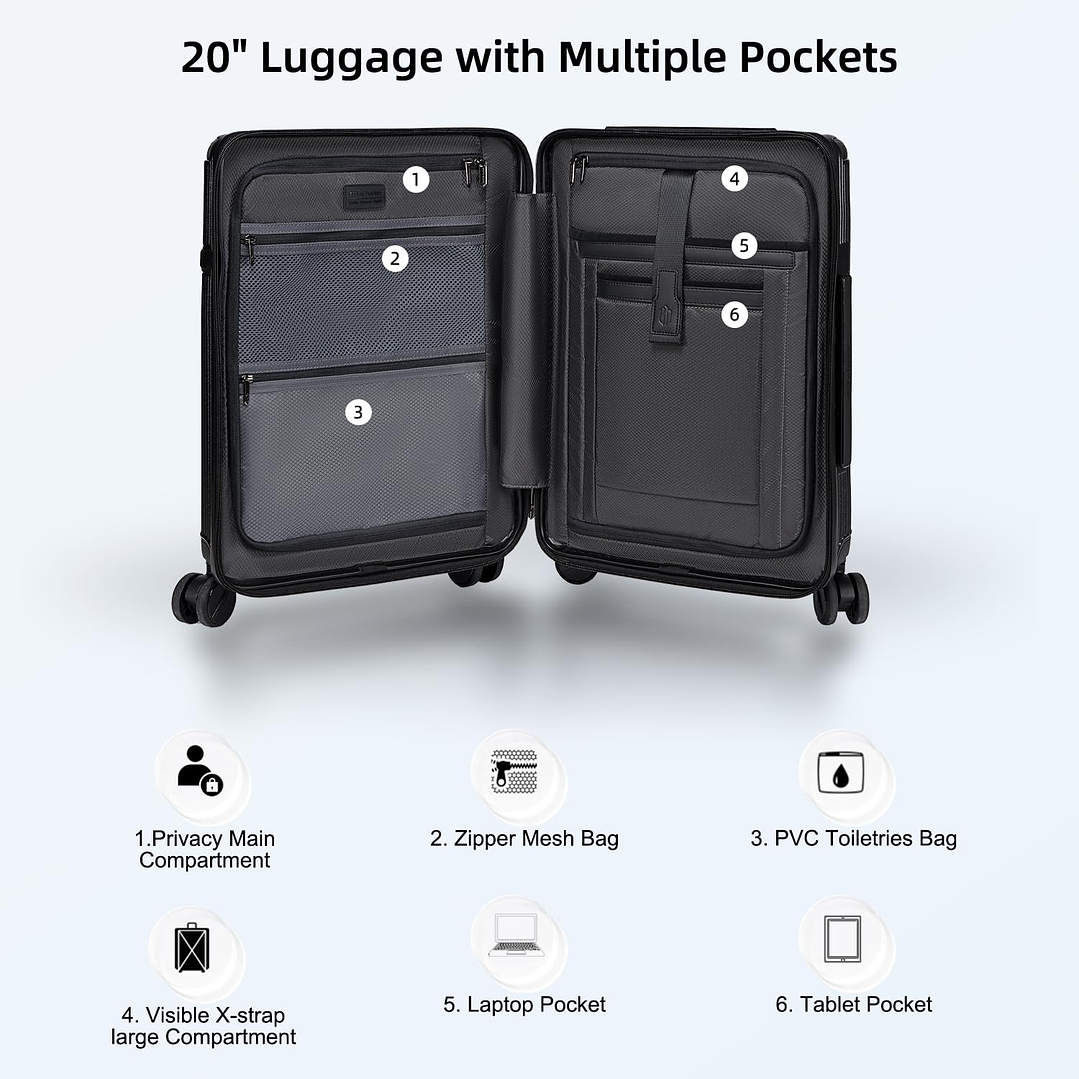  Arctic Hunter 3-Piece Luggage Set - 20