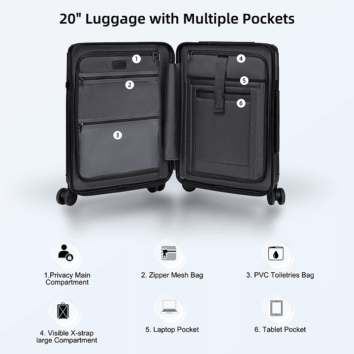  Arctic Hunter 3-Piece Luggage Set - 20