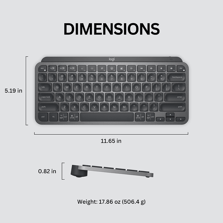 Logitech Teclado Wireless Mx Keys Mini 12