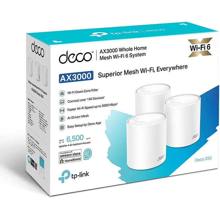 TP-LINK Sistema Mesh Deco X50 Wi-Fi 6 Gigabit Dual-Band AX3000 (3 Unidades) 7