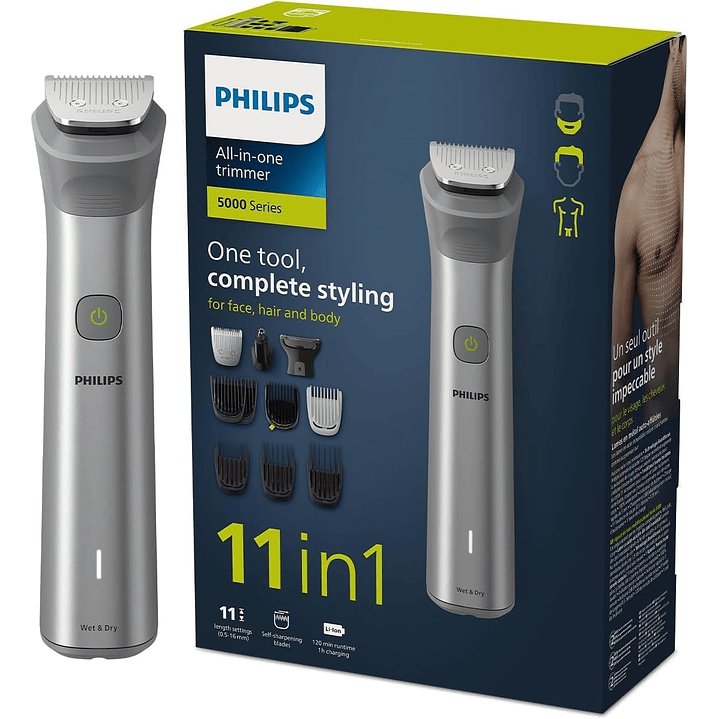 Philips Multigroom Série 5000 11 em 1 Aparador Facial e Corporal  1