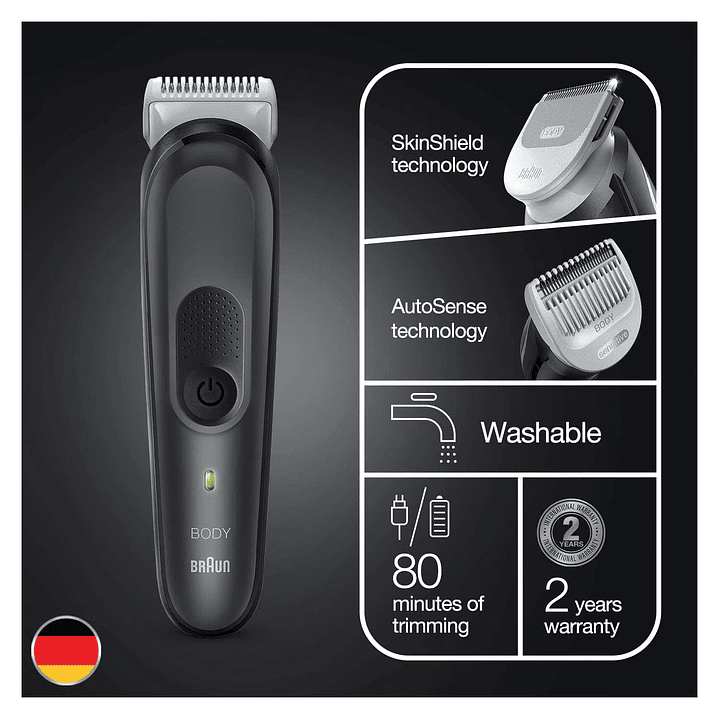 Braun Body Groomer BG3340 6 em 1 Aparador Facial e Corporal  3