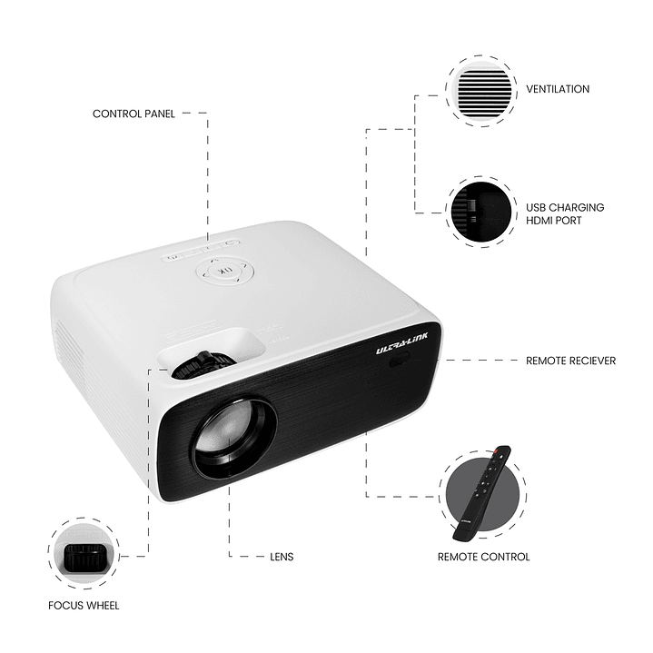 Ultra-Link PJ80 Compact LED Projector 6