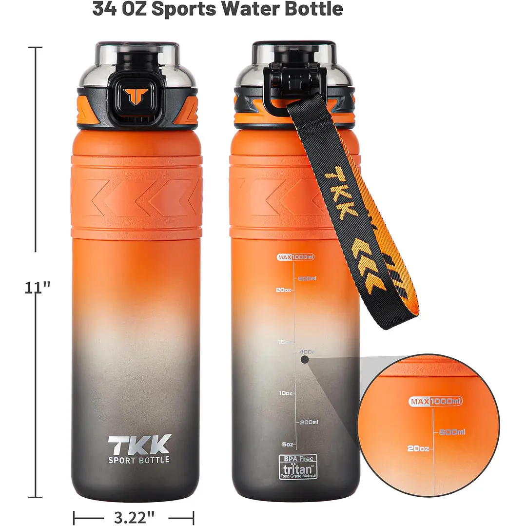 Garrafa de Água Tritan - Portátil com Canudo 1000ml 6