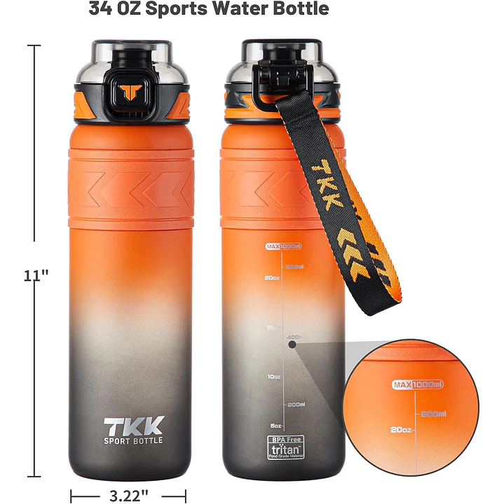 Garrafa de Água Tritan - Portátil com Canudo 1000ml 6