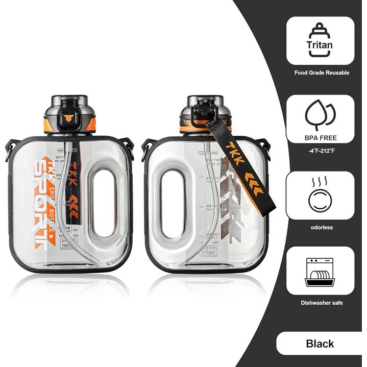 Garrafa de Água de 1,6 litro com palha TKK 1022 3