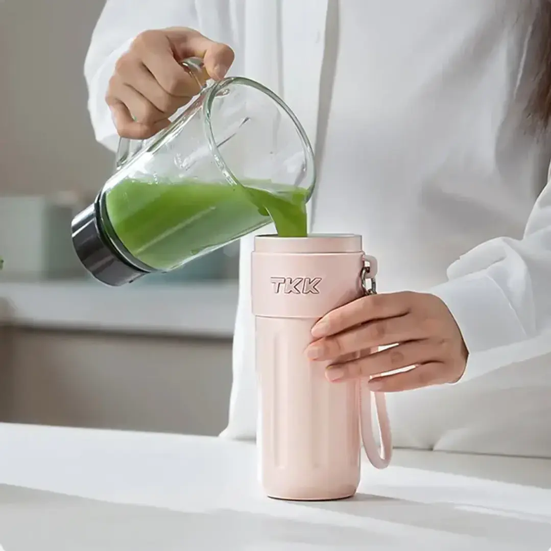 Copo de viagem de 500ml forro de cerâmica com tampa de palha TKK-2035  8